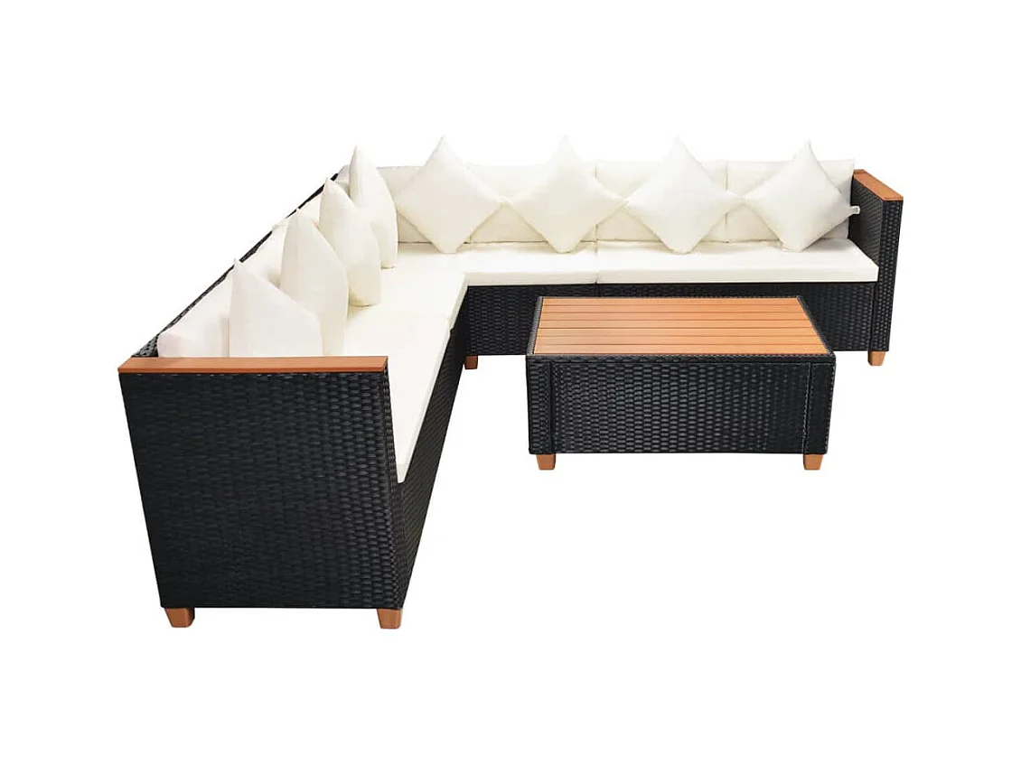 Salon de jardin meuble résine noire 114 x 60 x 70 cm 02_0016493