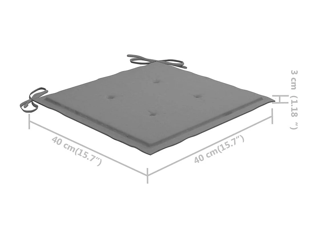 Set da giardino bistrot mobili da esterno terrazza 3 pezzi con cuscini grigi in legno massello di teak 02_0013515