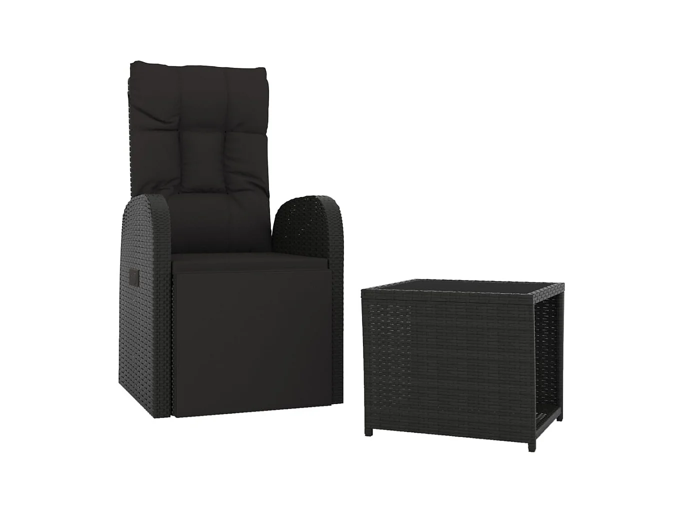 Conjunto de muebles de jardín conjunto de muebles de exterior 2 piezas polirratán negro y acero 02_0014199