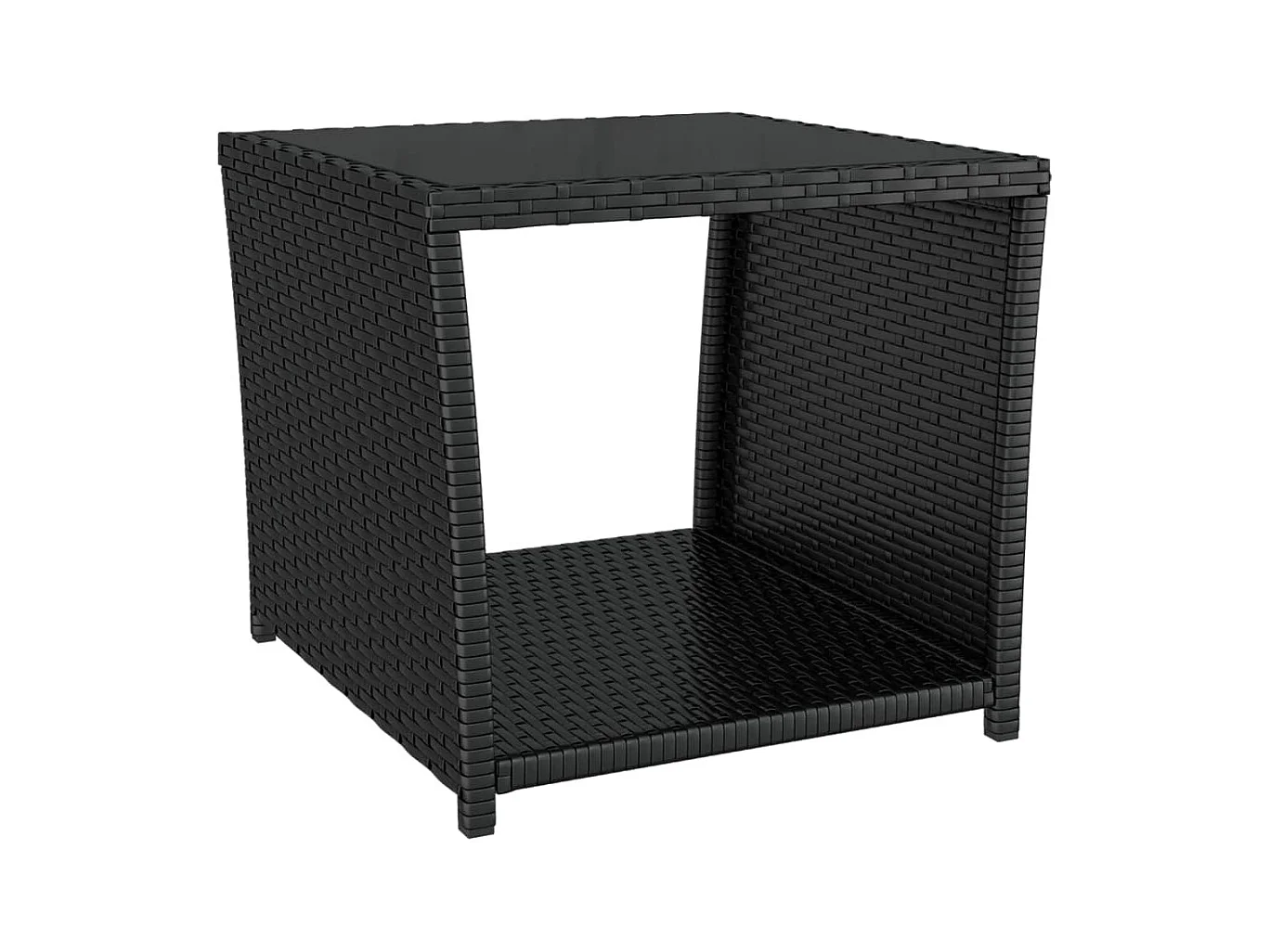 Conjunto de muebles de jardín conjunto de muebles de exterior 2 piezas polirratán negro y acero 02_0014199