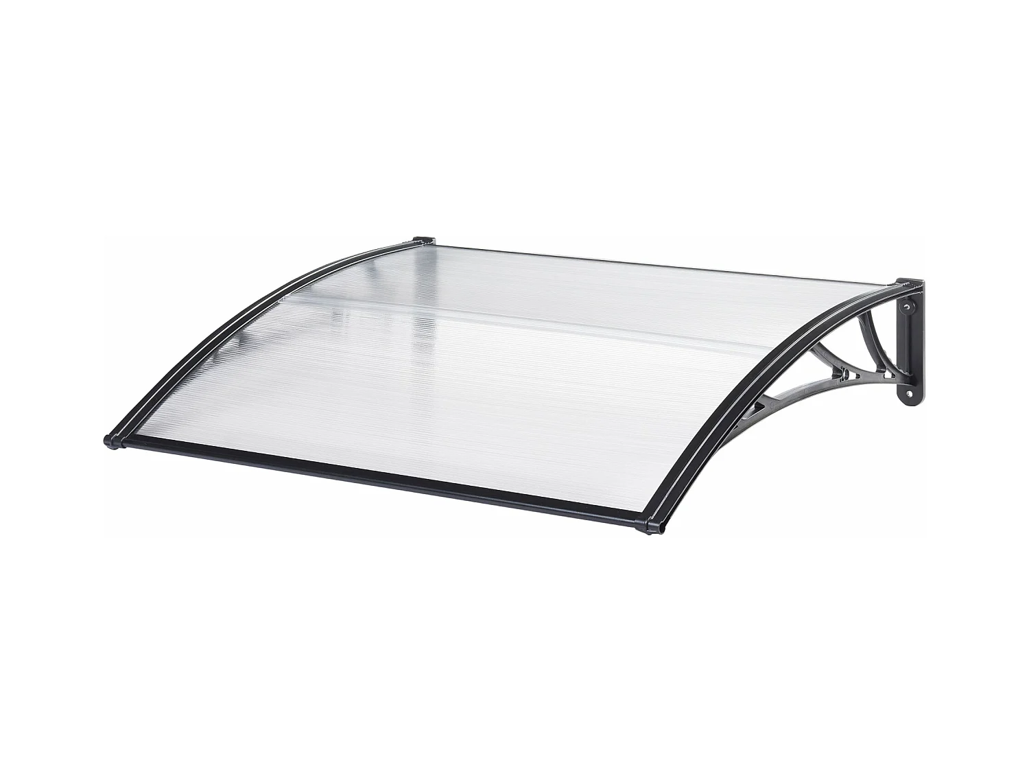 Auvent de porte d'entrée noire 100 x 100 x 25 cm 03_0006380