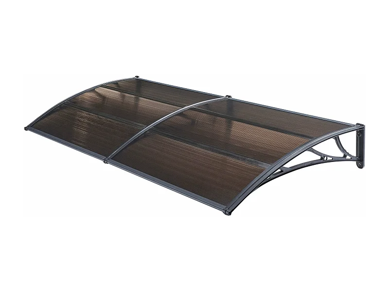 Tenda da sole per porta d'ingresso di design con tettoia per reception resistente alle intemperie 240 x 80 cm marrone-nero 03_0006390