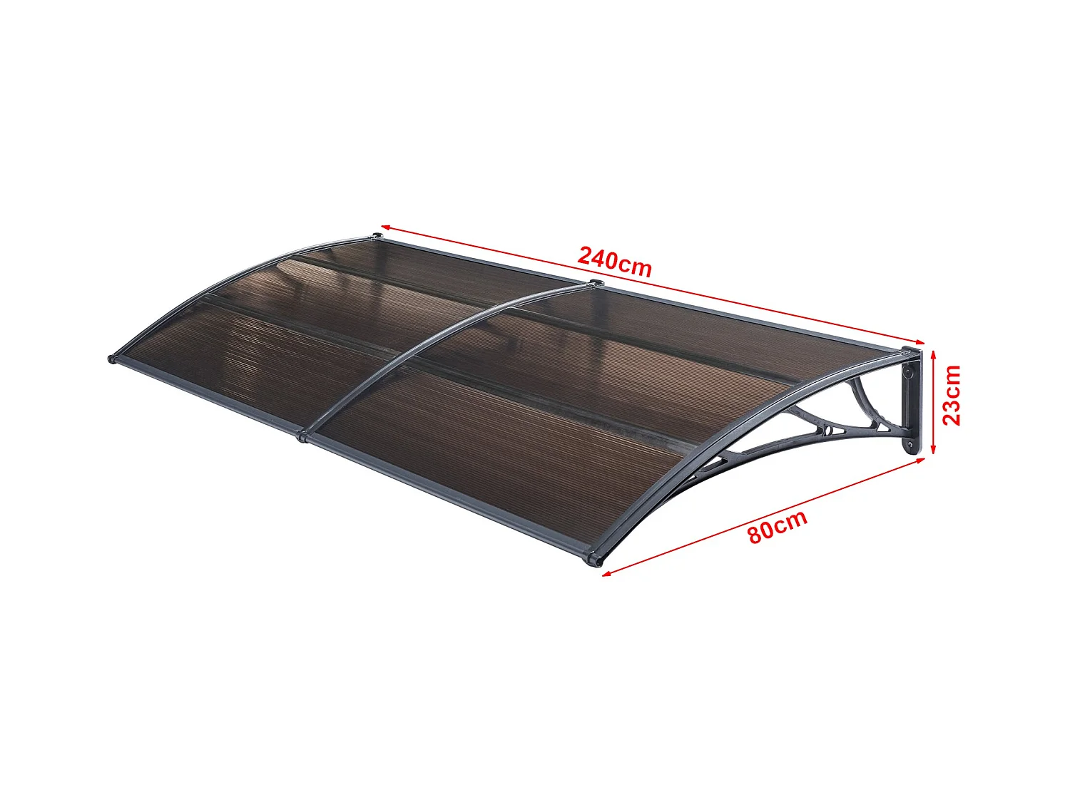 Auvent de porte d'entrée marron 240 x 80 x 25 cm 03_0006390