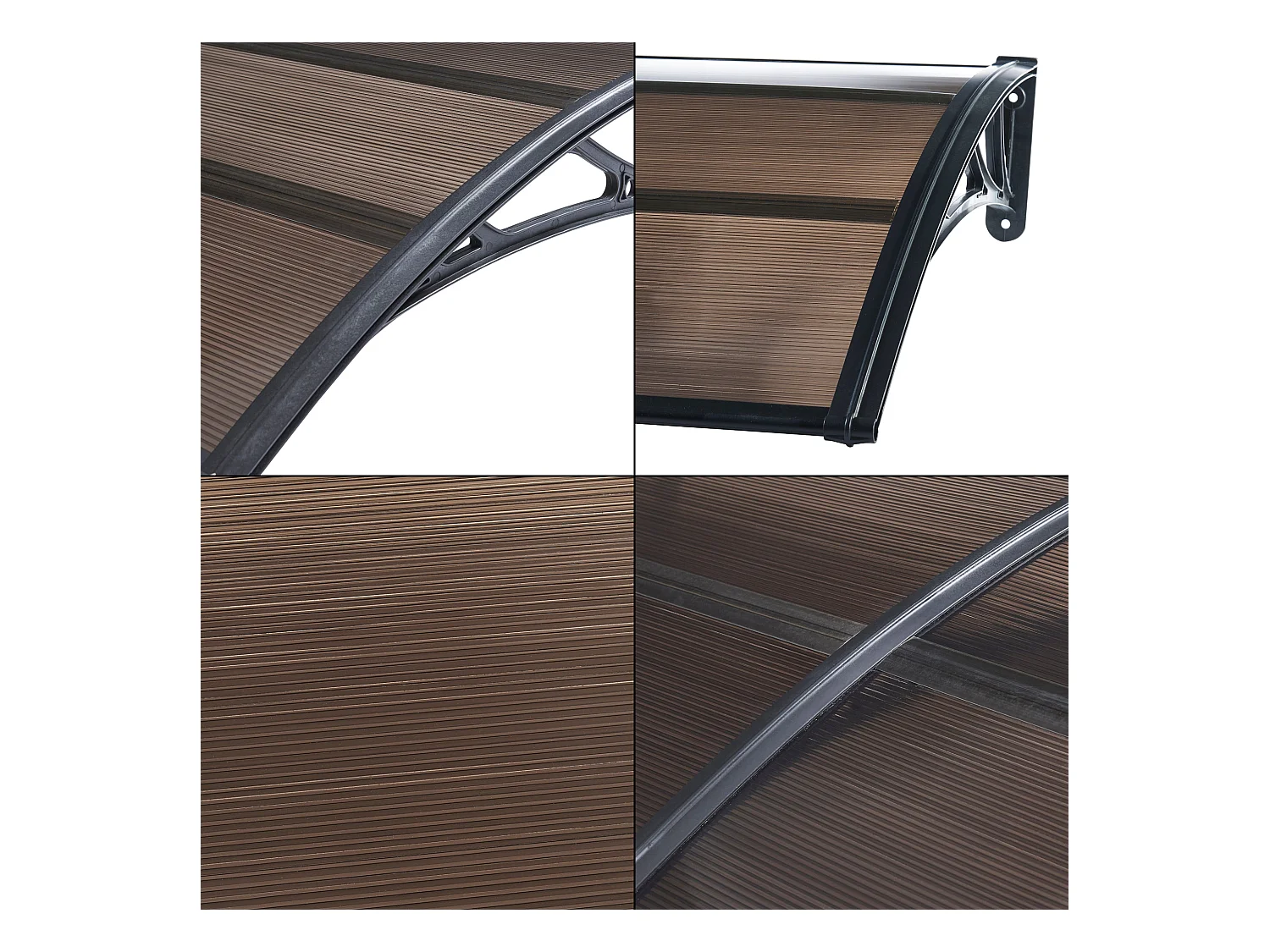 Auvent de porte d'entrée marron 240 x 80 x 25 cm 03_0006390