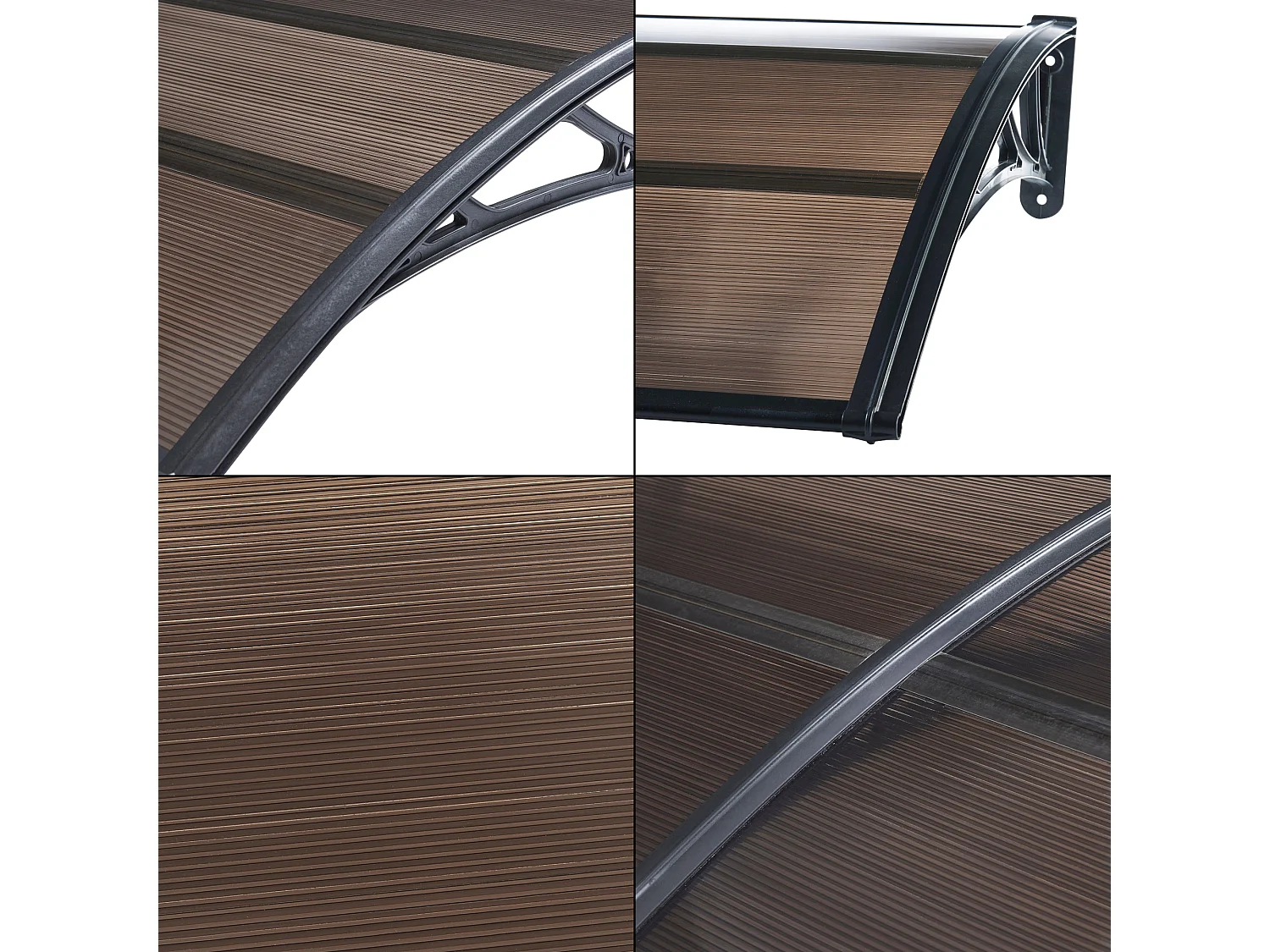 Tenda da sole per porta d'ingresso di design con tettoia per reception resistente alle intemperie 240 x 80 cm marrone-nero 03_0006390