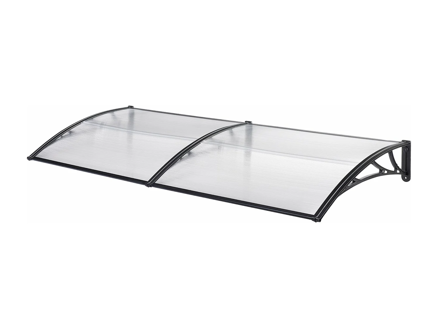 Auvent de porte d'entrée noire 240 x 80 x 23 cm 03_0006391