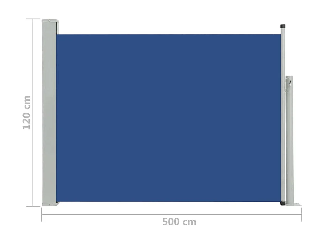 Tenda da sole schermata laterale retrattile per la privacy per patio giardino terrazza balcone schermo di protezione visiva 120 x 500 cm blu 02_0007222