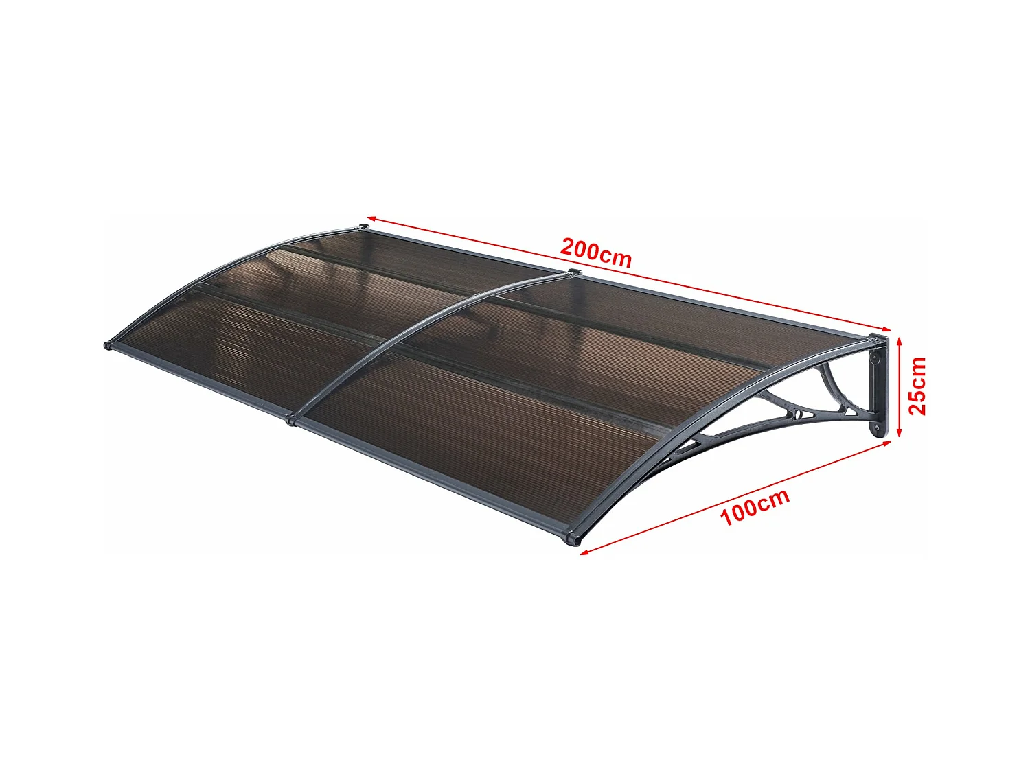 Auvent de porte d'entrée marron 200 x 100 x 25 cm 03_0006387