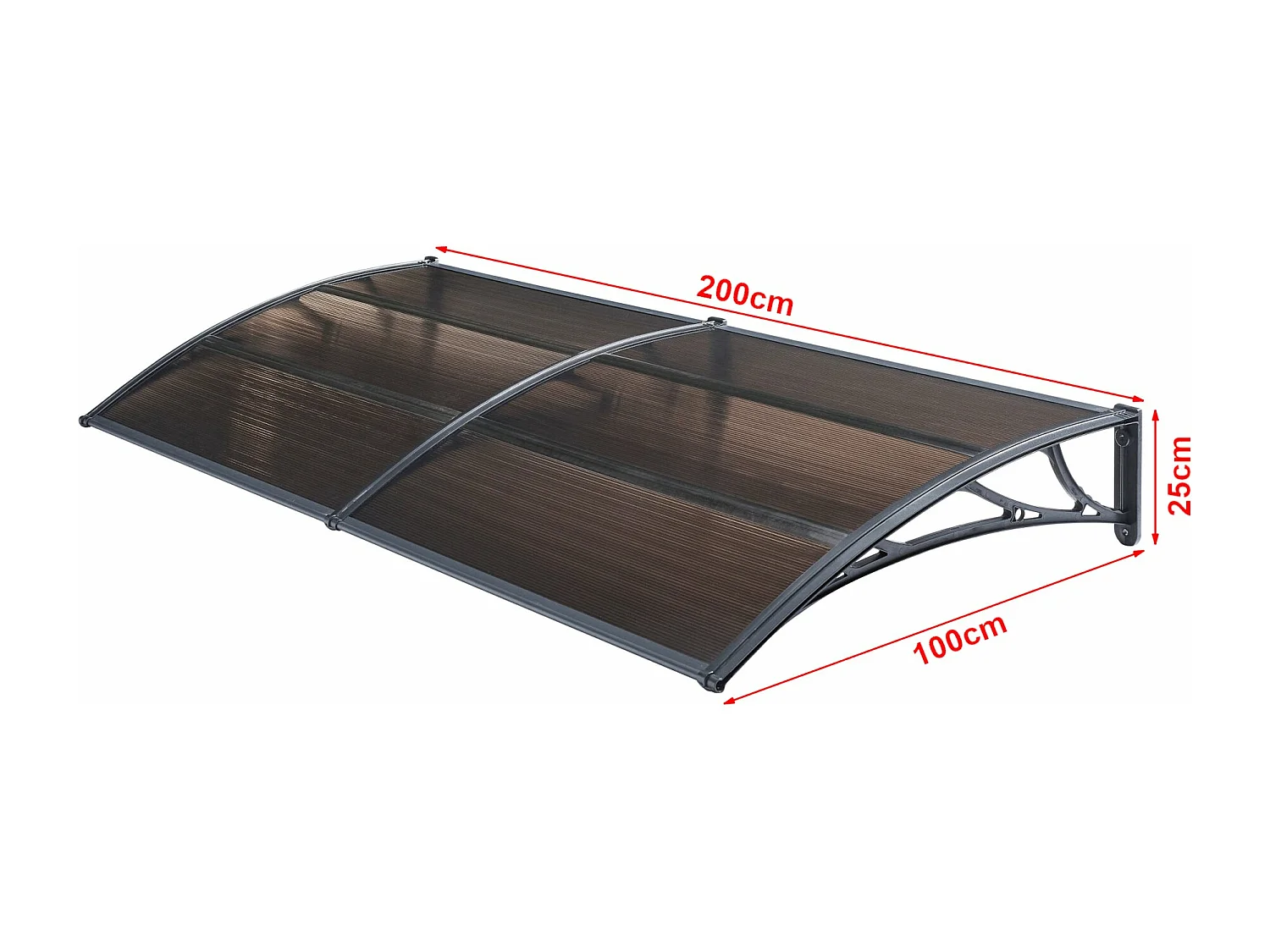 Auvent de porte d'entrée marron 200 x 100 x 25 cm 03_0006387