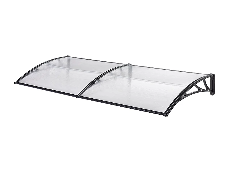 Tenda per porta d'ingresso design reception cappottina resistente alle intemperie 300 x 100 cm trasparente nero 03_0006392