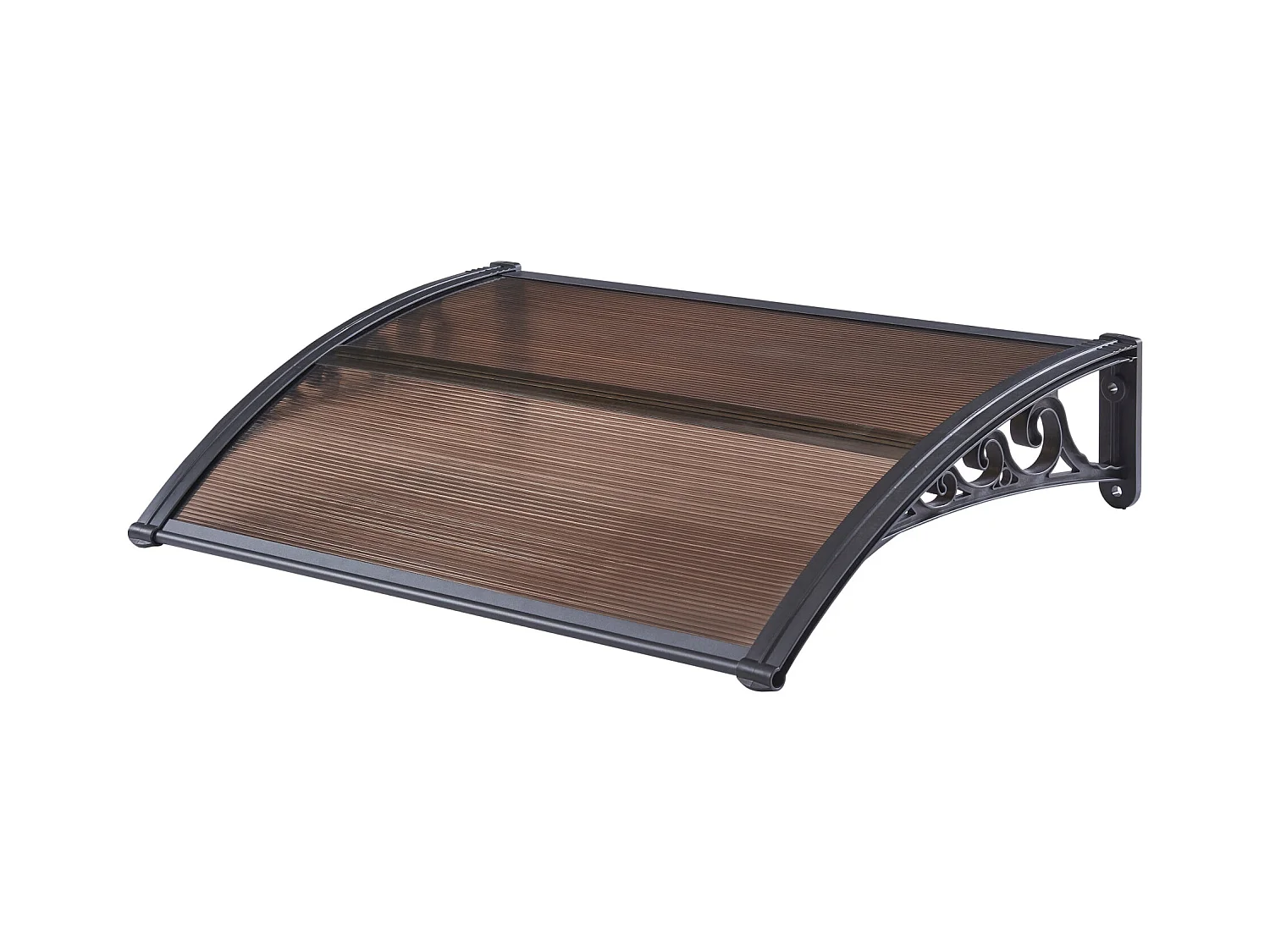 Marquesina para recepción resistente a la intemperie, toldo para puerta de entrada de diseño, 100 x 60 cm, negro marrón 03_0006381