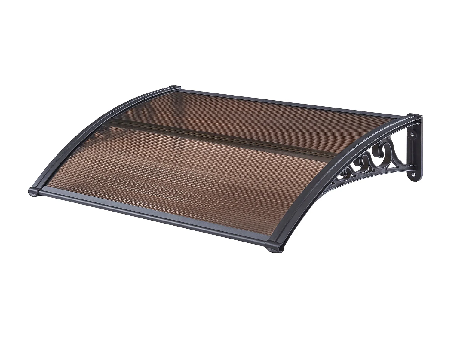 Tenda da sole per porta d'ingresso di design con tettoia per reception resistente alle intemperie 100 x 60 cm marrone-nero 03_0006381