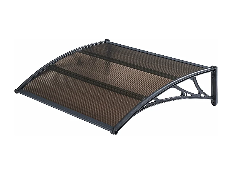 Tenda da sole design per porta d'ingresso con tettoia per reception resistente alle intemperie 100 x 100 cm marrone-nero 03_0006379