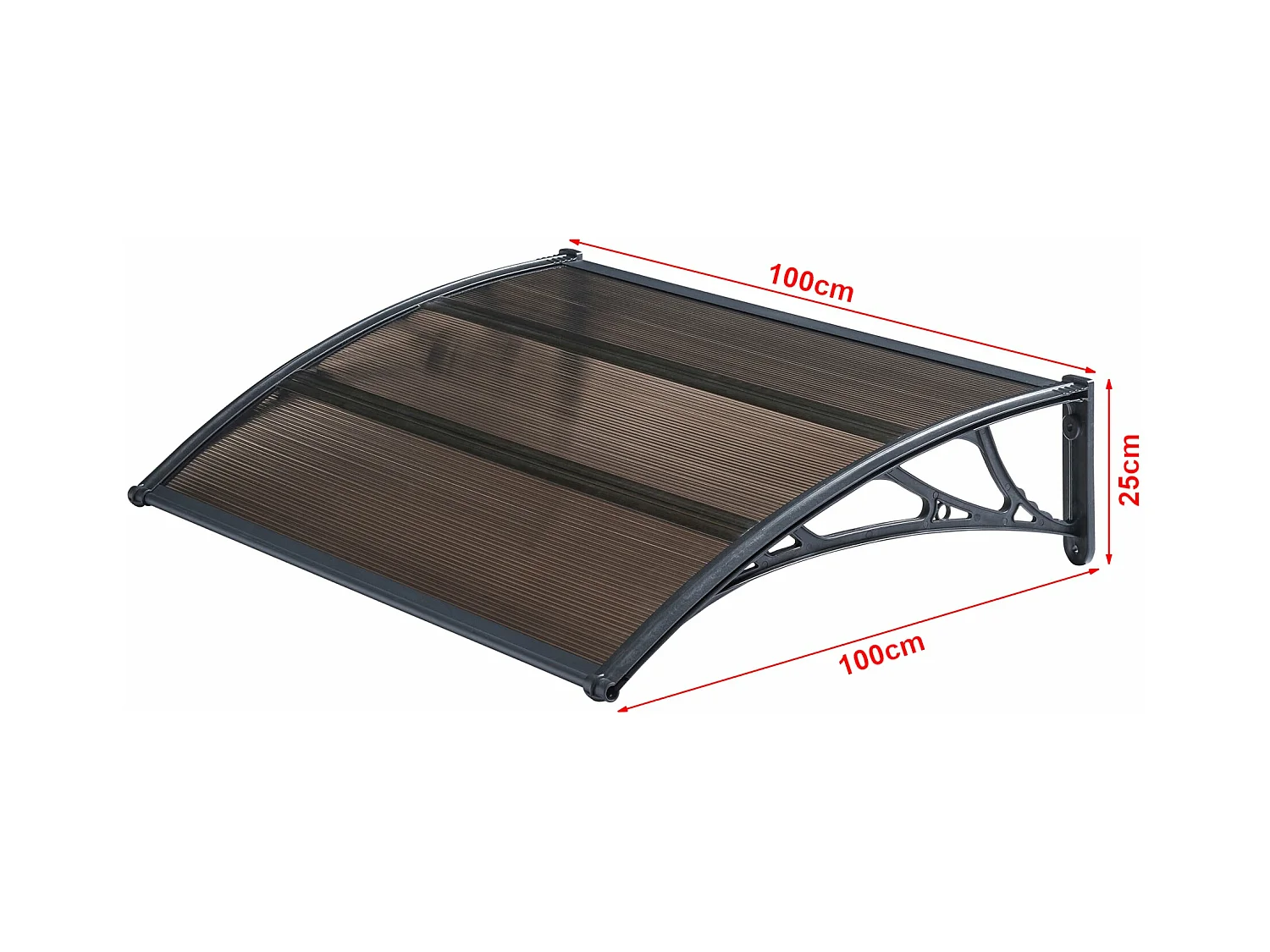 Auvent de porte d'entrée marron 100 x 25 x 100 cm 03_0006379