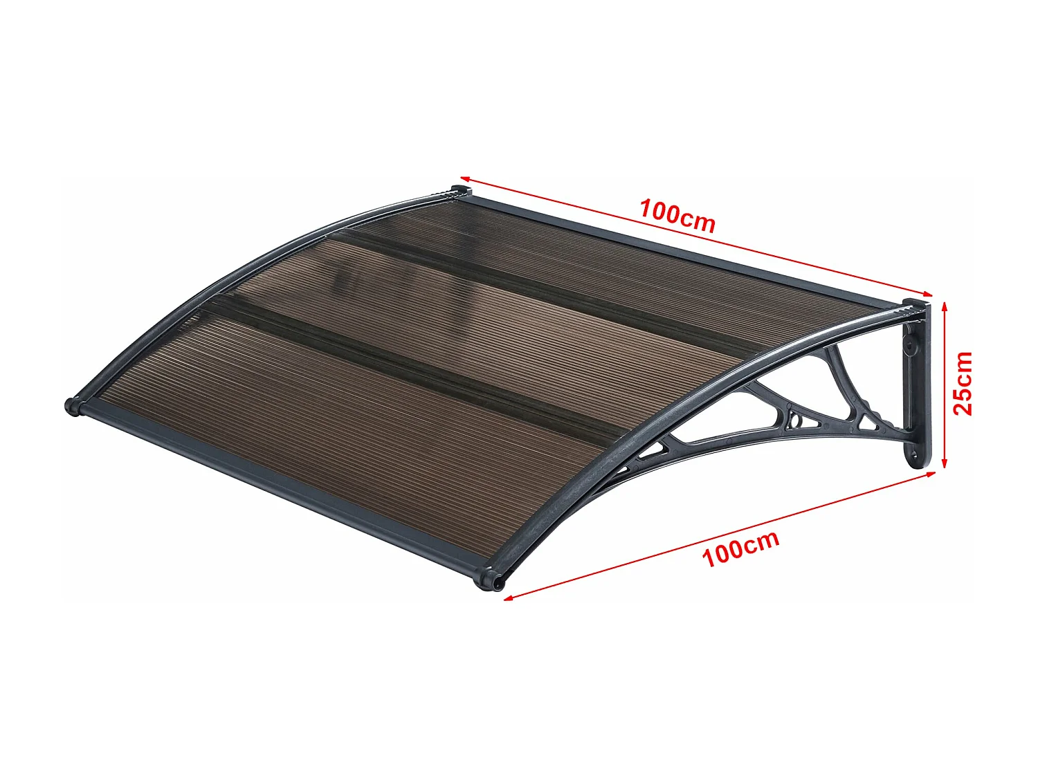 Tenda da sole design per porta d'ingresso con tettoia per reception resistente alle intemperie 100 x 100 cm marrone-nero 03_0006379