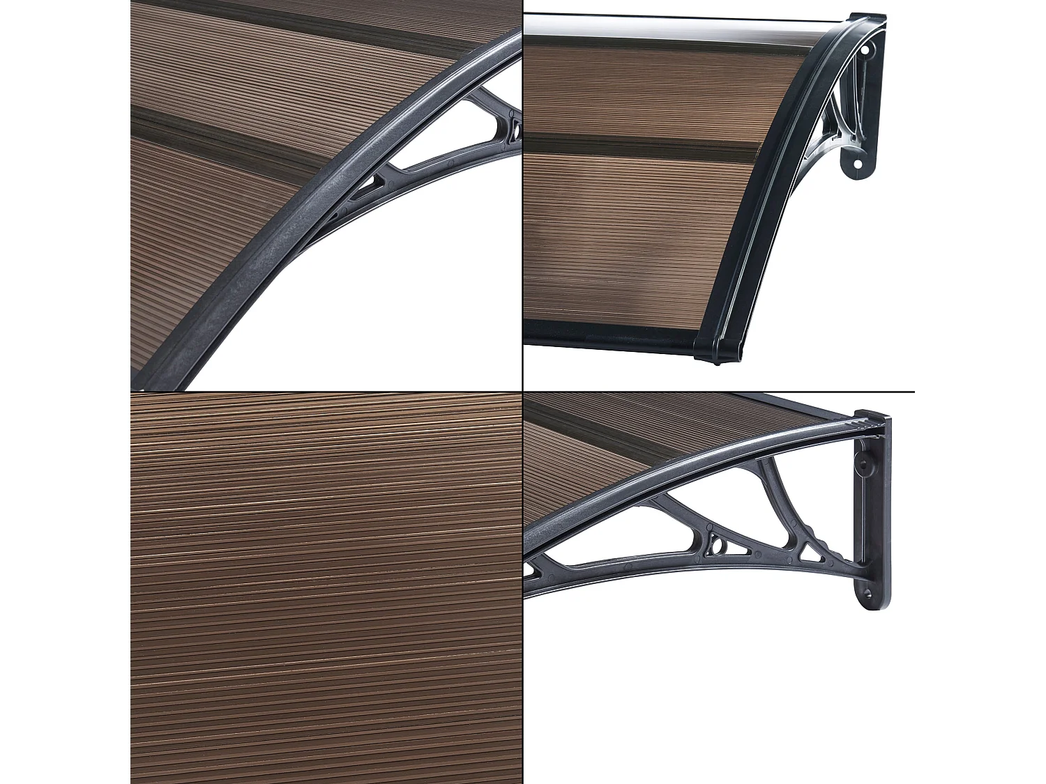 Tenda da sole design per porta d'ingresso con tettoia per reception resistente alle intemperie 100 x 100 cm marrone-nero 03_0006379