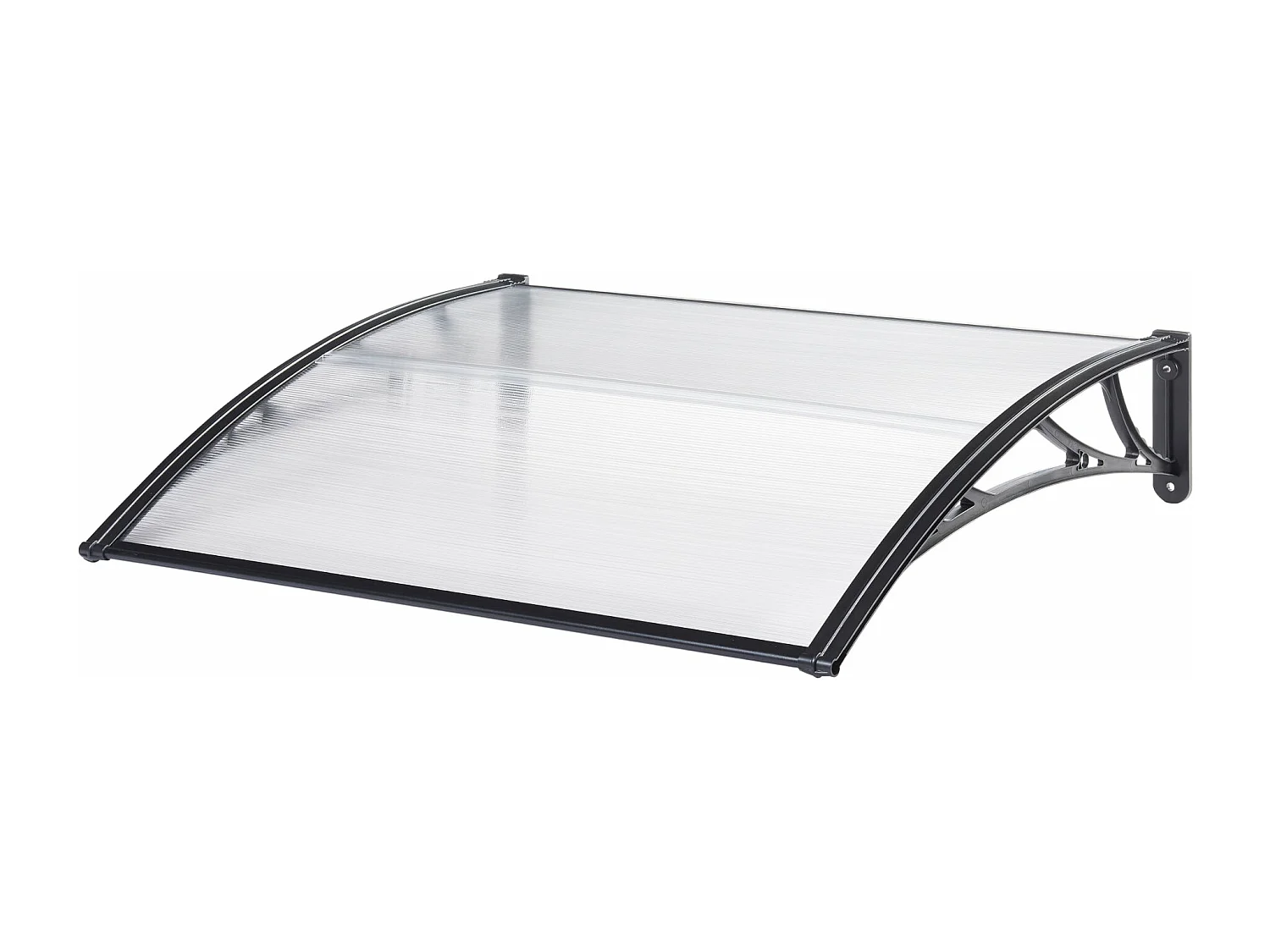 Toldo de porta de entrada com design de dossel de recepção resistente às intempéries 120 x 80 cm preto transparente 03_0006385