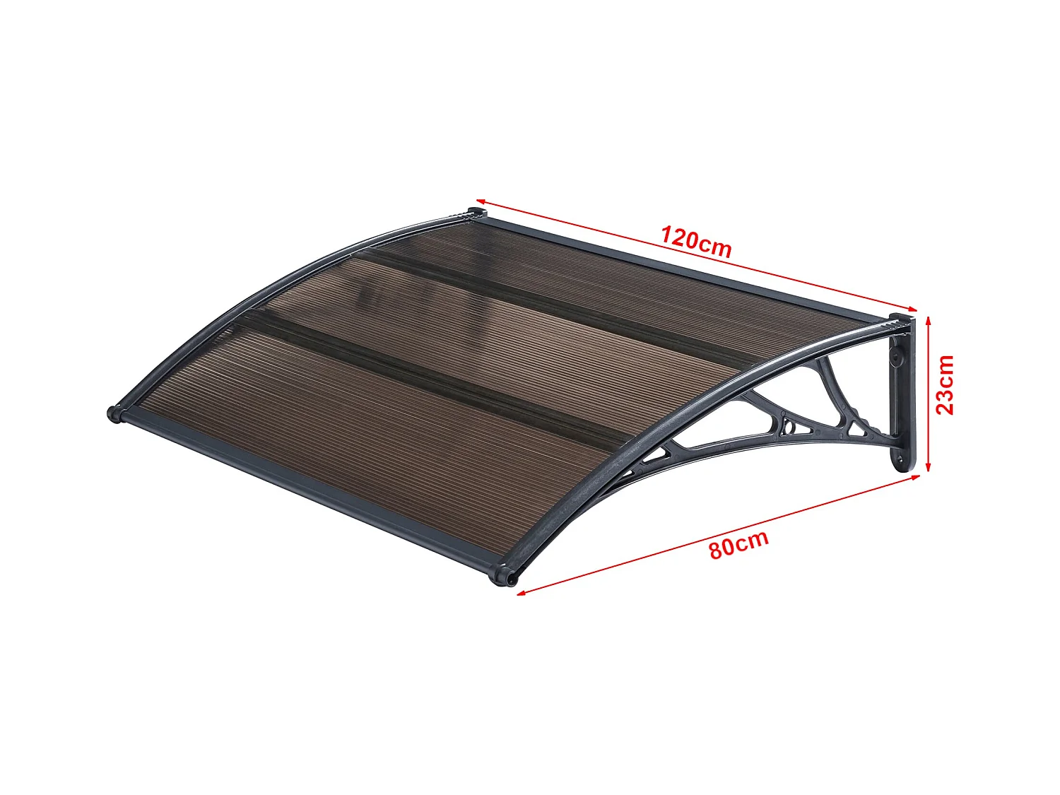 Auvent de porte d'entrée marron 120 x 80 x 23 cm 03_0006384