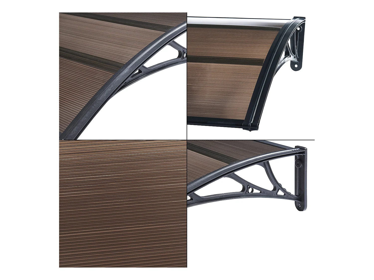 Auvent de porte d'entrée marron 120 x 80 x 23 cm 03_0006384