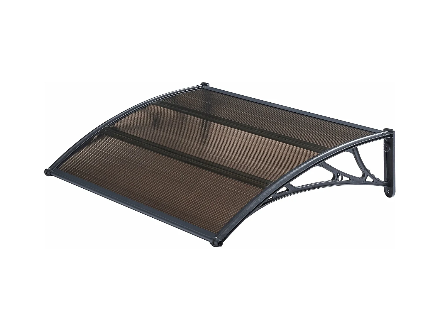 Toldo para porta de entrada com design de dossel de recepção resistente às intempéries 120 x 80 cm preto marrom 03_0006384