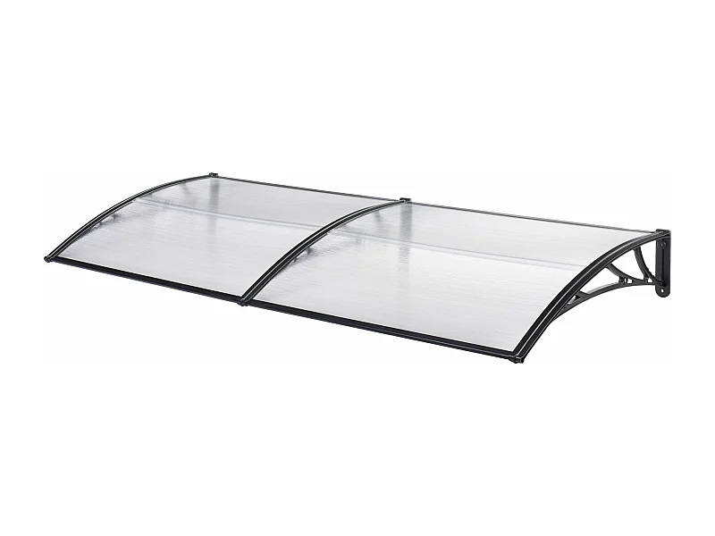 Tenda per porta d'ingresso design reception cappottina resistente alle intemperie 240 x 100 cm trasparente nero 03_0006389