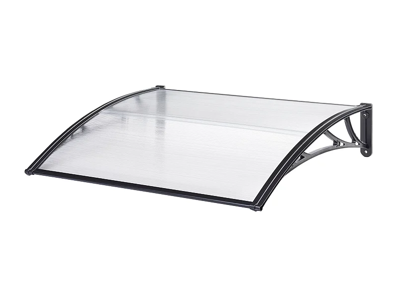 Auvent de porte d'entrée noire 150 x 100 x 25 cm 03_0006386