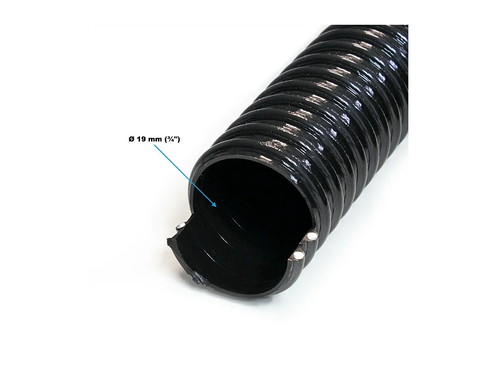 Manguera de aspiración 5 m en espiral Ø 19 mm (3/4") negra Manguera de aspiración para estanques de koi negro 16_0001591