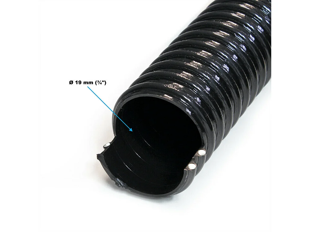 Tubo di aspirazione 5 m diametro spirale 19 mm (3/4") nero Tubo di aspirazione per laghetto koi nero 16_0001591
