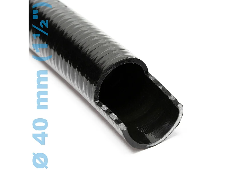 Tubo per laghetto 25 m PVC diametro 38 mm 550 g/m pompa per acqua per laghetto nero 16_0001614