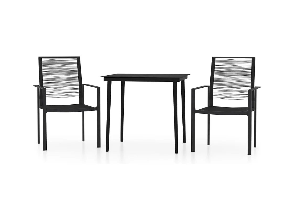 Conjunto de jantar de jardim móveis de exterior 3 peças preto 02_0013667