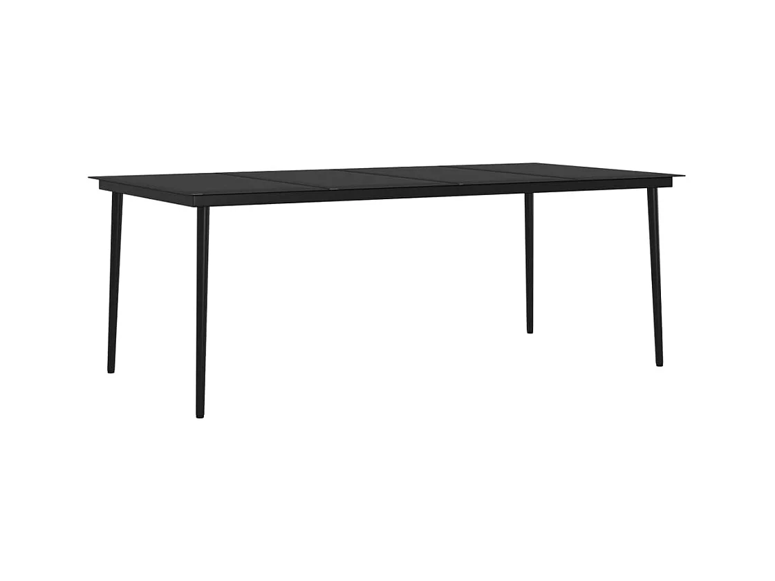 Juego de comedor de jardín muebles de exterior con cojines 9 piezas negro 02_0014177