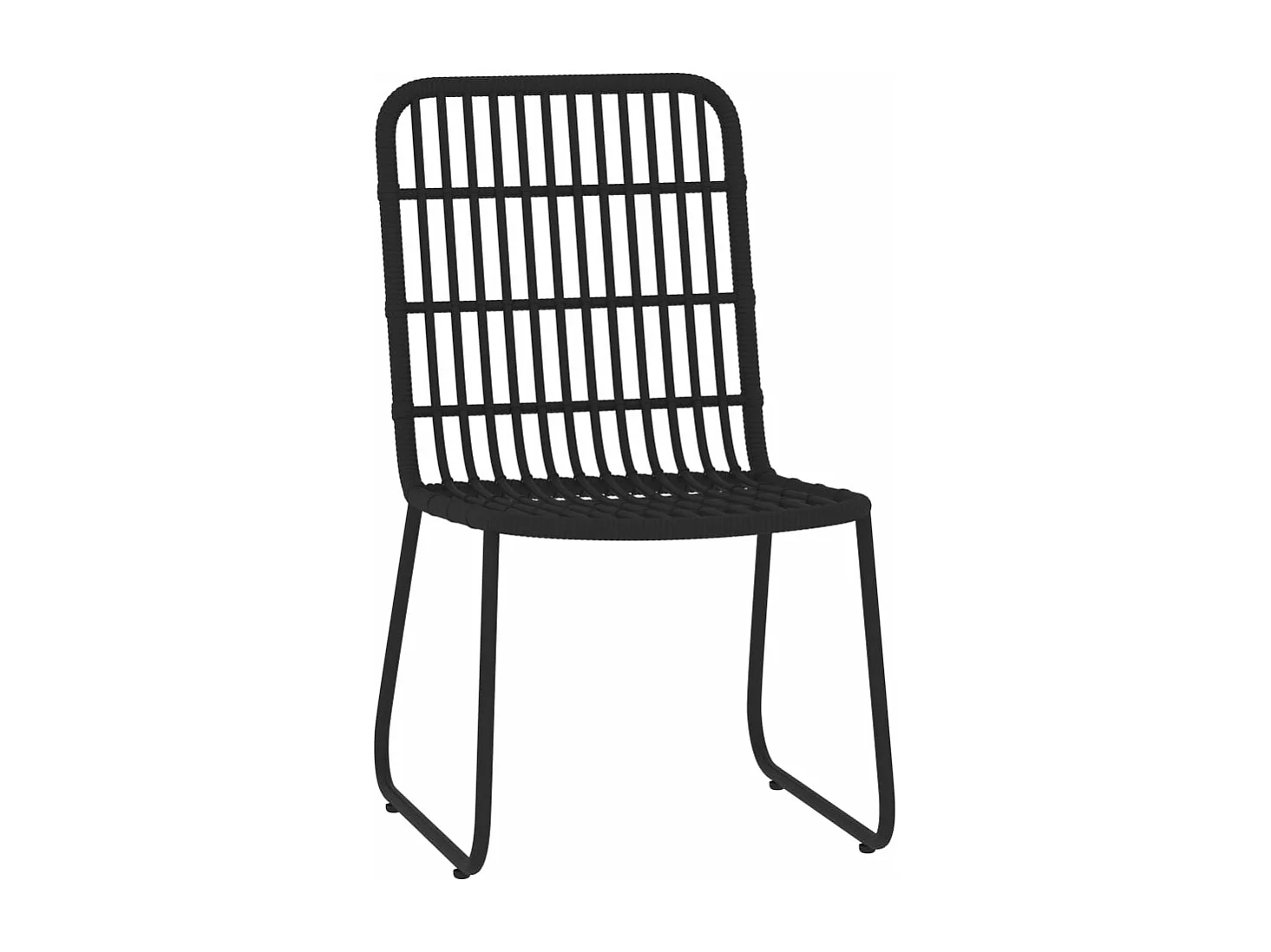 Conjunto de refeições de jardim móvel de exterior 7 peças preto 02_0014001