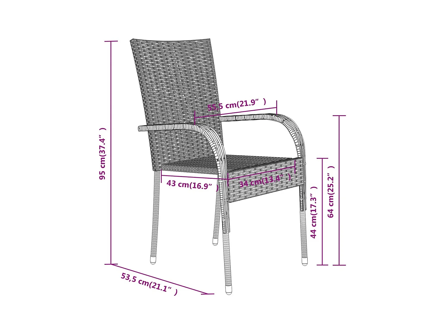 Set da pranzo da giardino mobili da esterno 7 pezzi nero 02_0014027