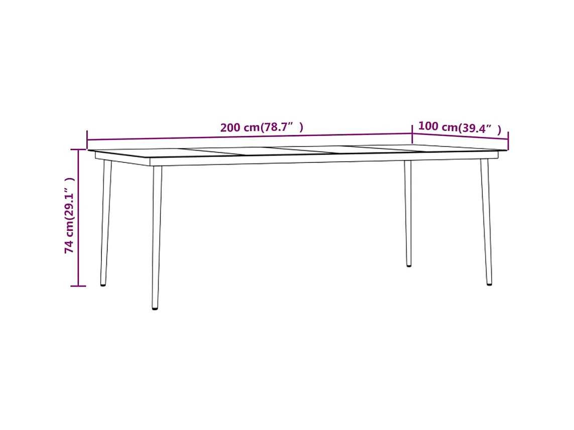 Set da pranzo da giardino mobili da esterno 9 pezzi nero 02_0014119