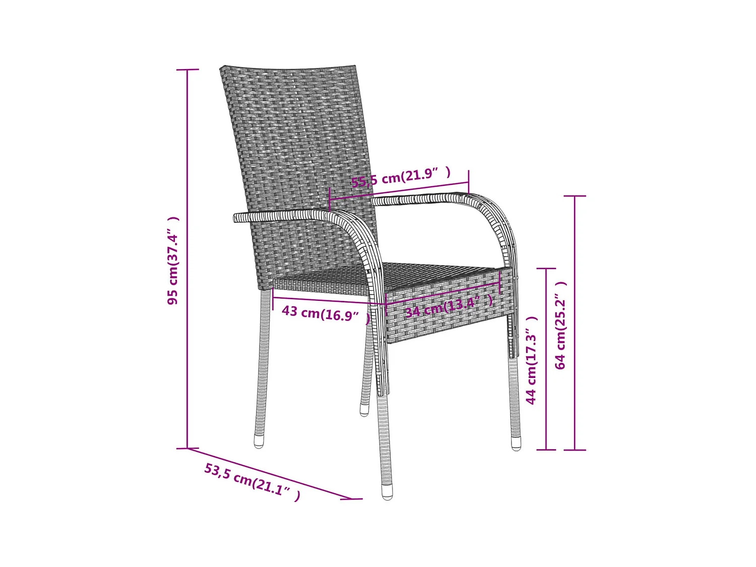 Set da pranzo da giardino mobili da esterno 9 pezzi nero 02_0014119