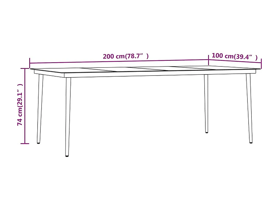 Juego de comedor de jardín muebles de exterior 9 piezas negro 02_0014119