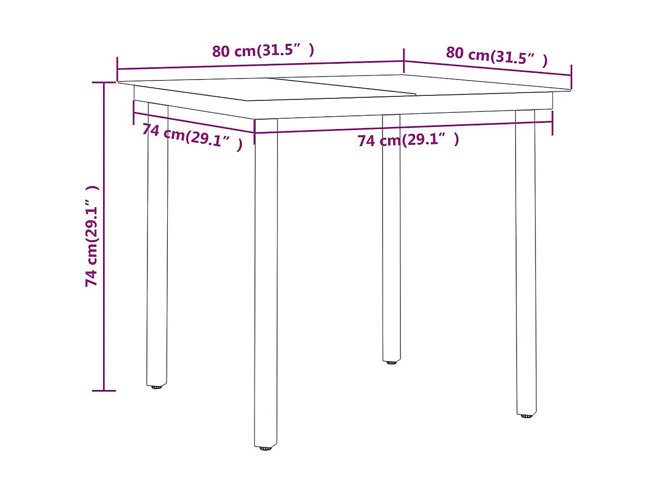 Ensemble de salle à noire 55.5 x 53.5 x 95 cm 02_0013565