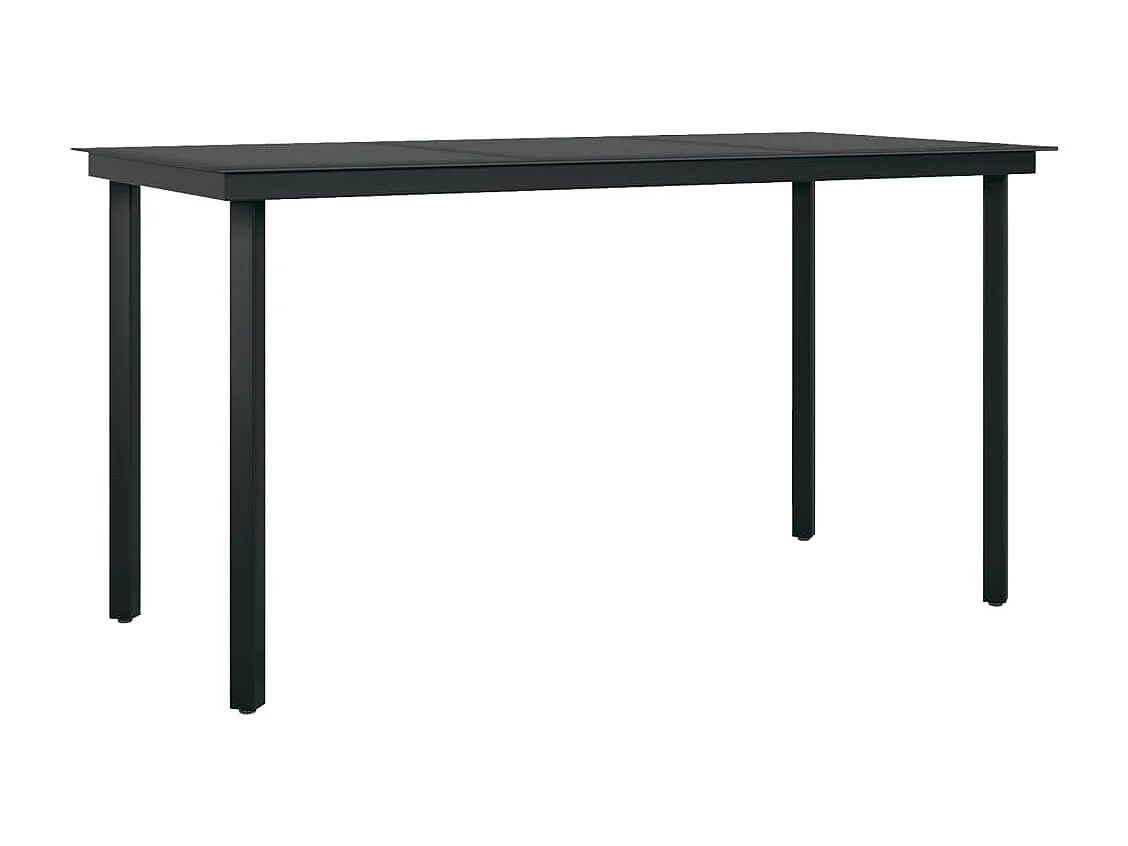 Juego de comedor de jardín muebles de exterior 5 piezas negro 02_0013885