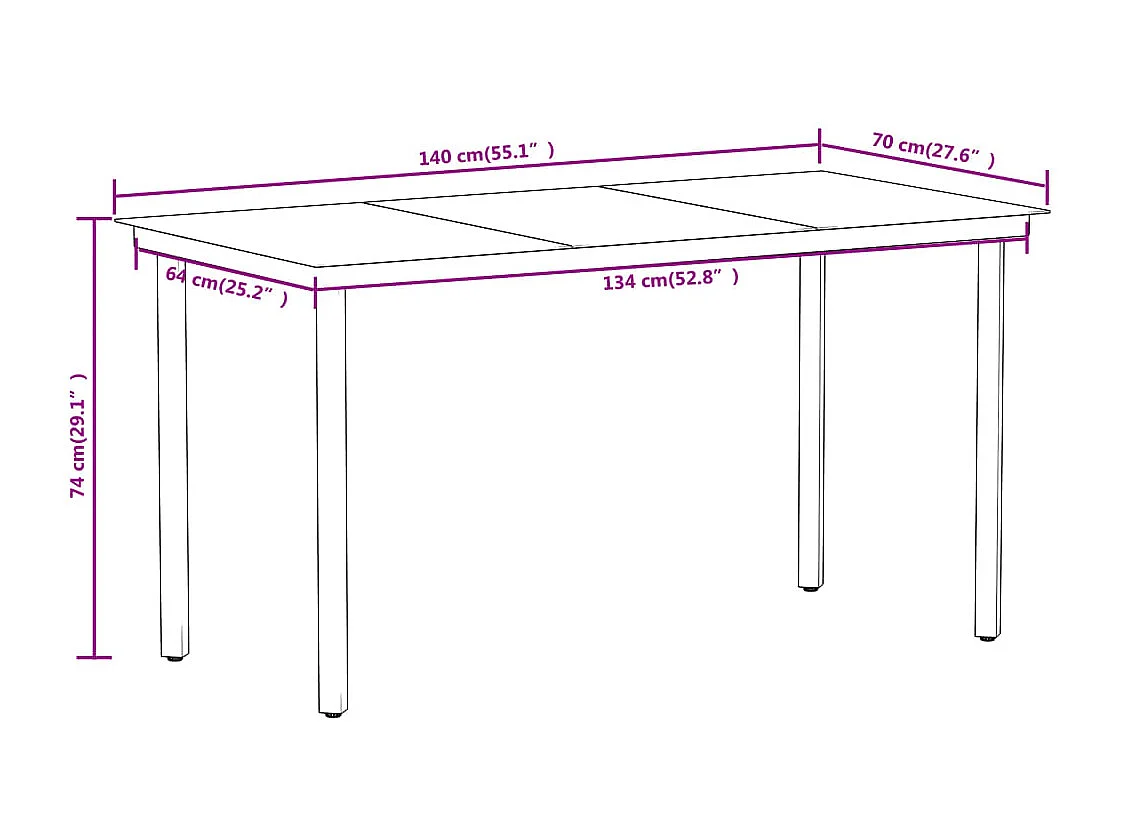 Juego de comedor de jardín muebles de exterior 5 piezas negro 02_0013885