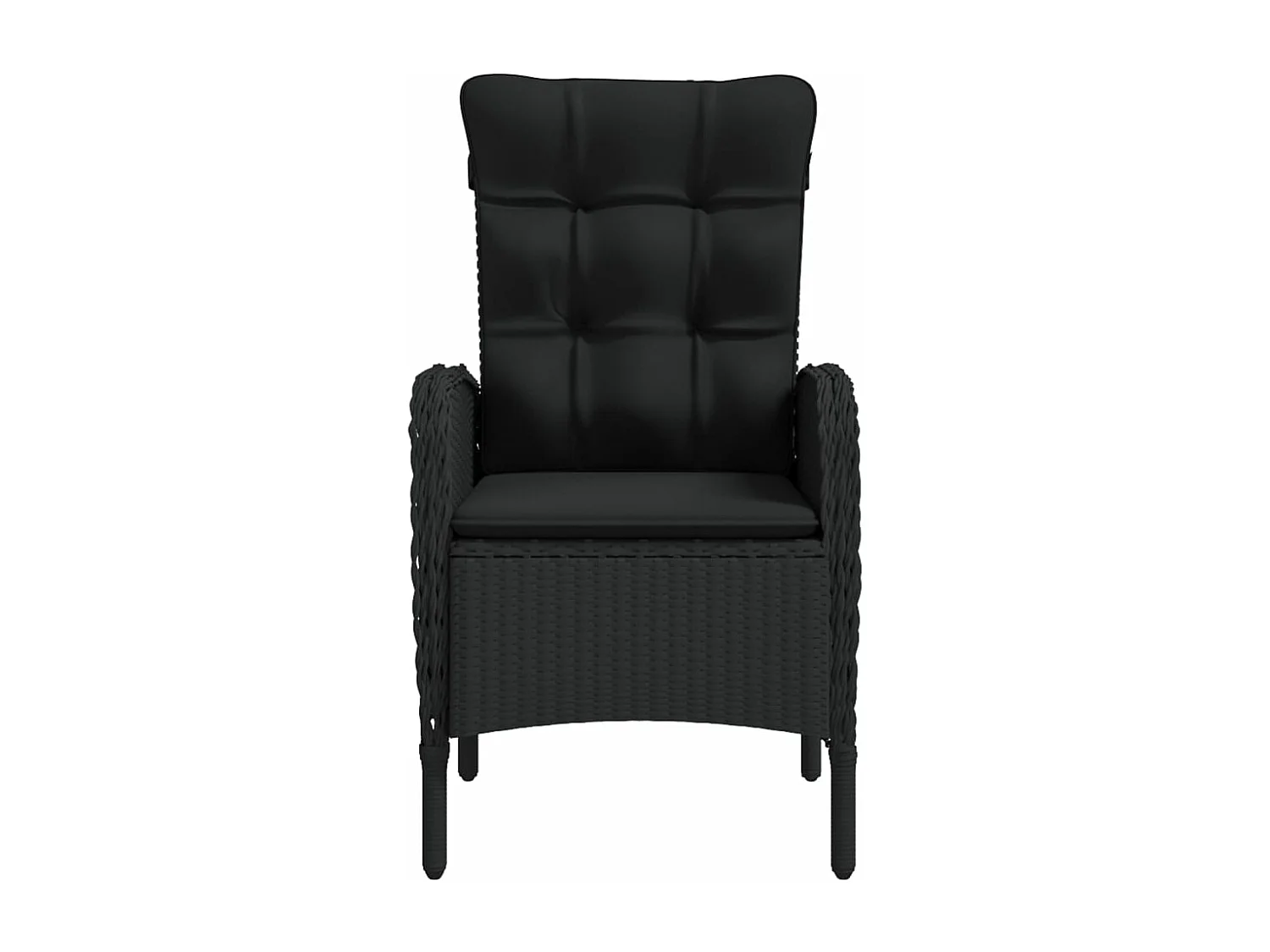 Conjunto de jantar de jardim móveis de exterior com almofadas 5 peças preto 02_0014162