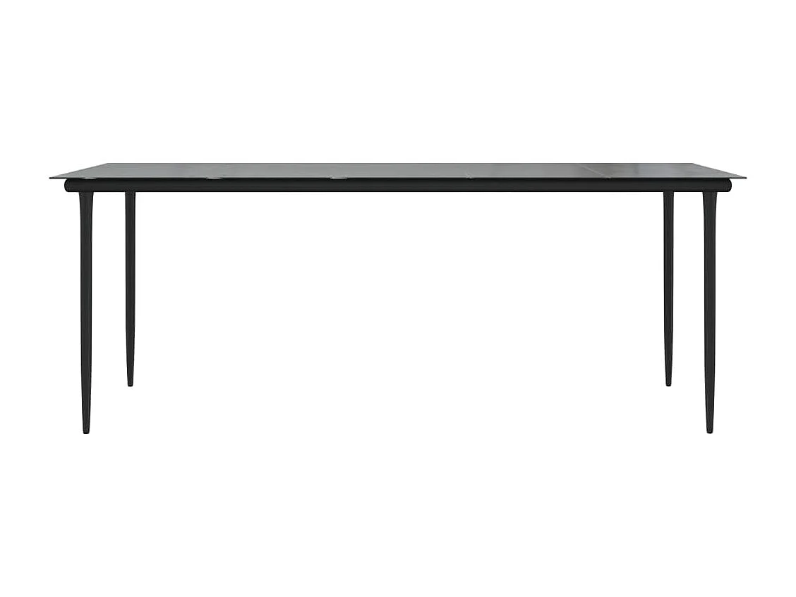 Juego de comedor de jardín 9 piezas ratán PVC negro 02_0014480
