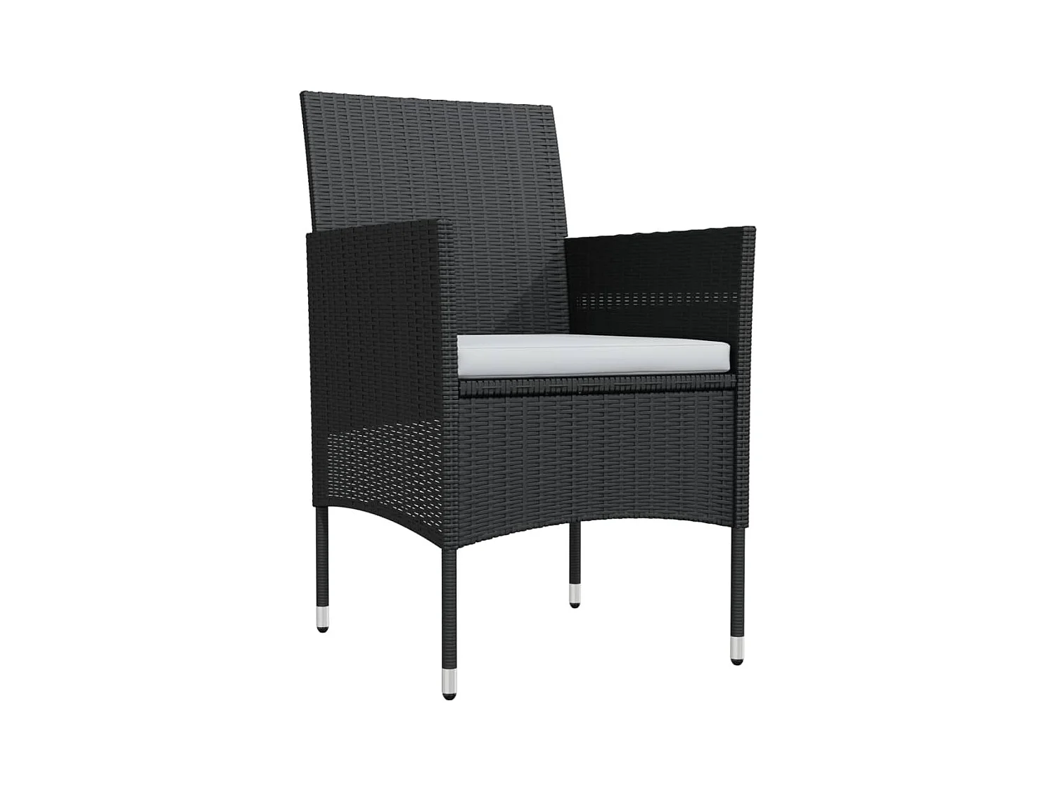 Juego de comedor de jardín muebles de exterior con cojines 5 piezas negro 02_0014155