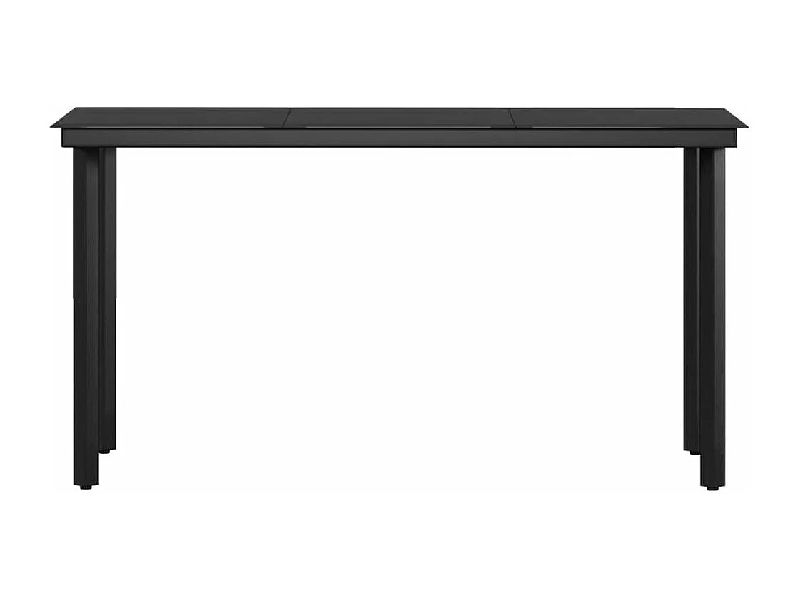 Conjunto de jantar de jardim móveis de exterior com almofadas 5 peças preto 02_0014155