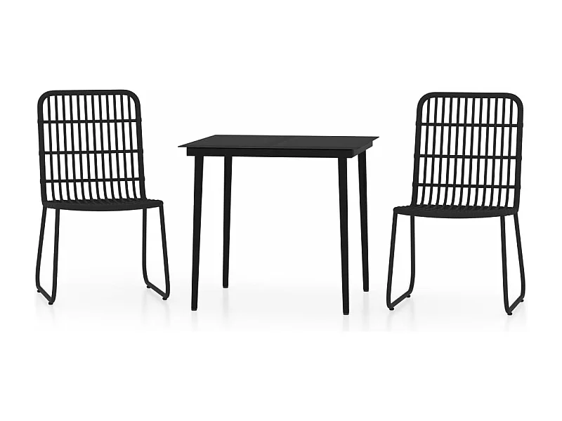 Set da pranzo da giardino mobili da esterno 3 pezzi nero 02_0013671