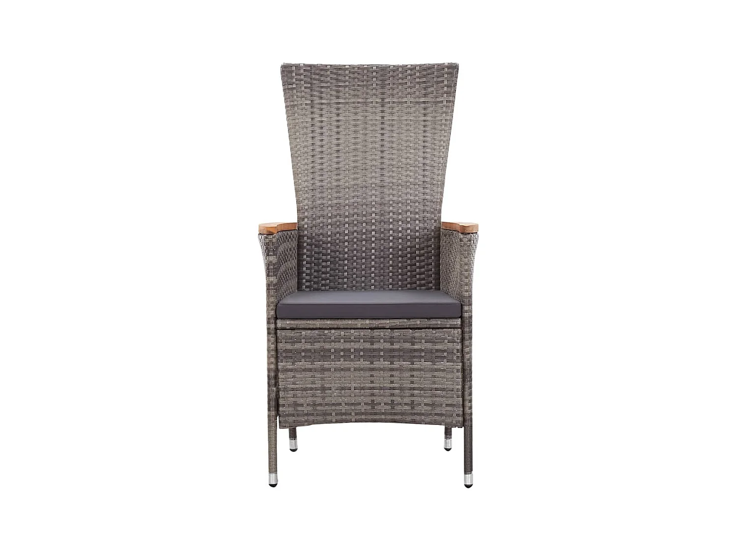 Juego de comedor de jardín muebles de exterior con cojines 9 piezas gris 02_0014174