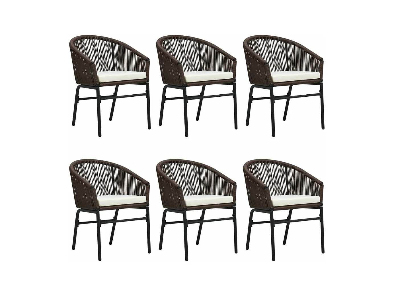 Conjunto de jantar de jardim móveis de exterior 7 peças marrom 02_0013983