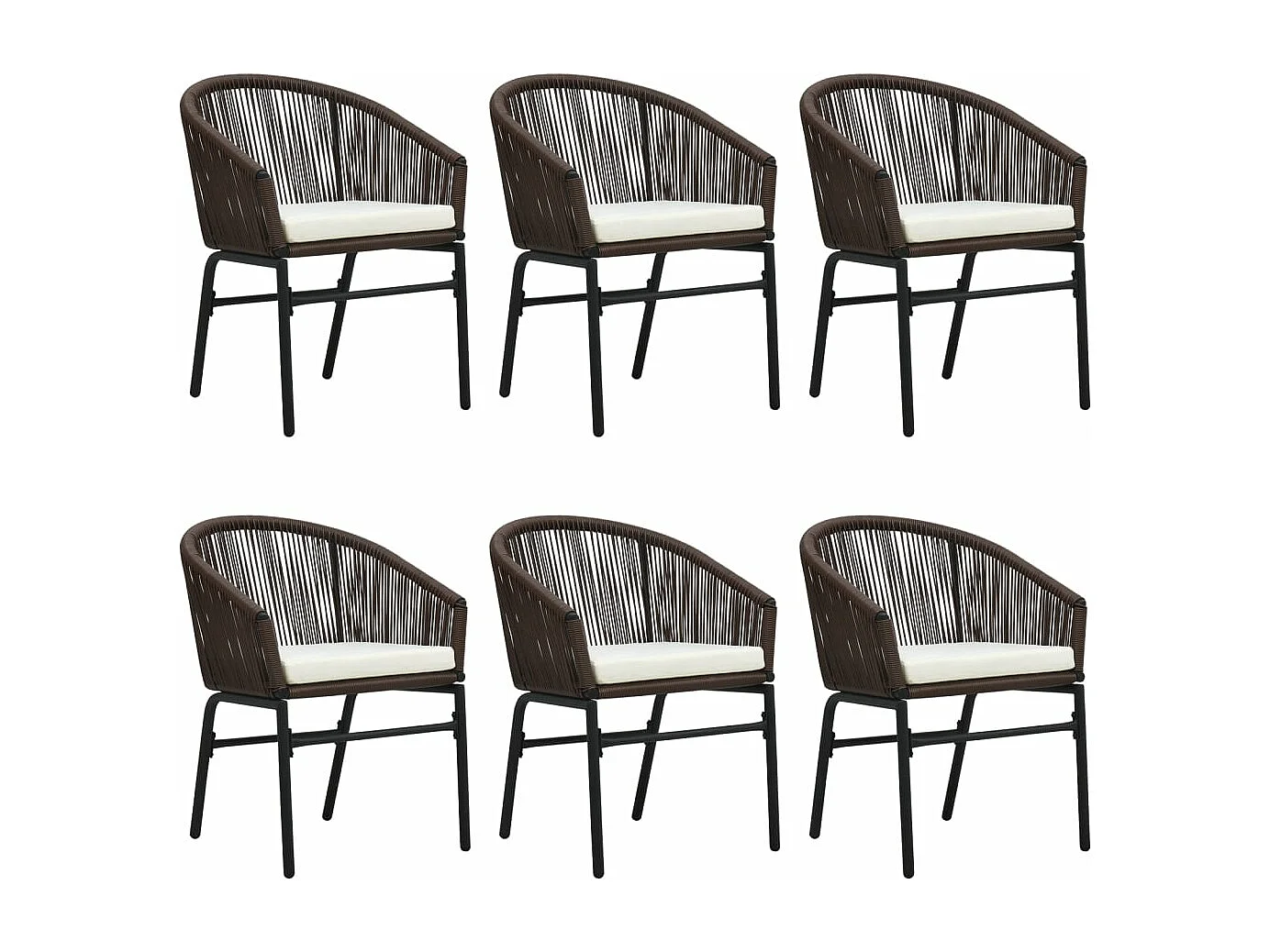 Juego de comedor de jardín muebles de exterior 7 piezas marrón 02_0013983