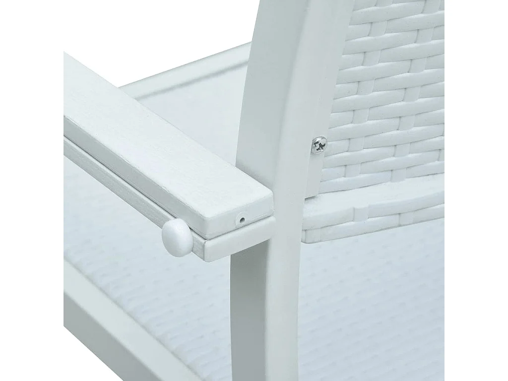 Juego de comedor de jardín muebles de exterior 5 piezas blanco 02_0013739