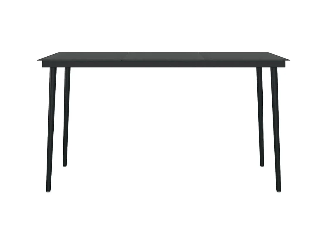 Set da pranzo da giardino mobili da esterno 7 pezzi nero 02_0014033