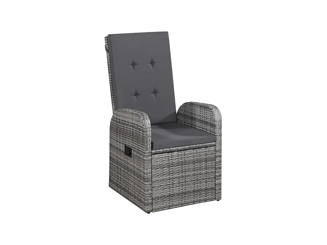 Set da pranzo da giardino mobili da esterno con cuscini 5 pezzi grigio 02_0014148